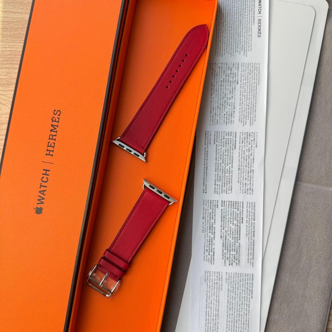 2274 Apple Watch エルメス　ルージュ　ピマン　レッド　レザー