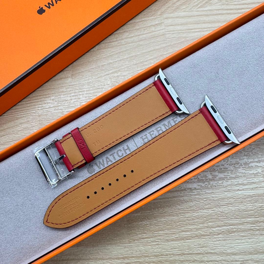 2274 Apple Watch エルメス　ルージュ　ピマン　レッド　レザー