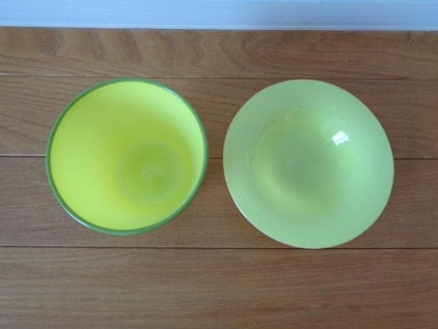 黒川登紀子さん　イエローのグラスとプレートのセット