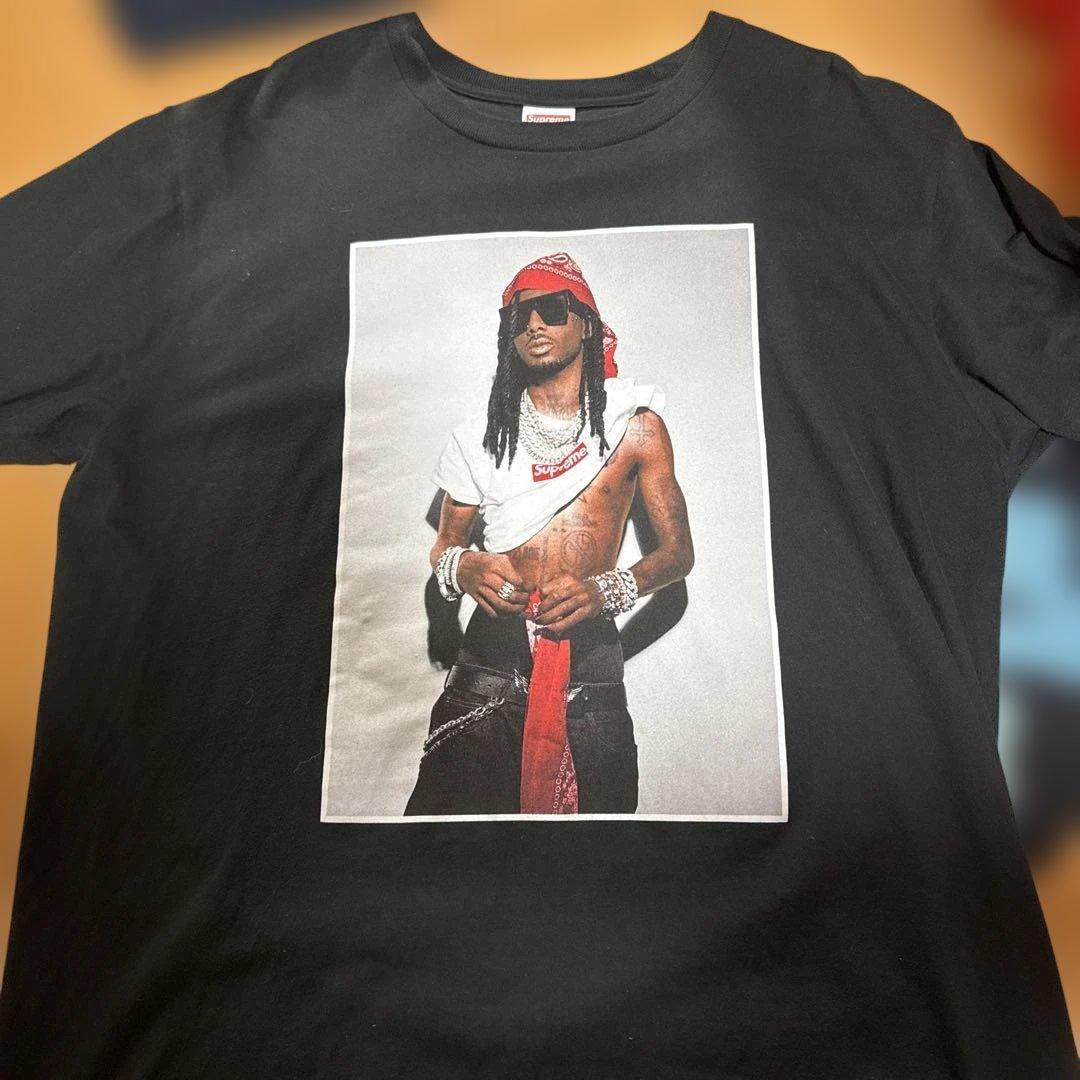 Supreme ブラック プリント Tシャツ M