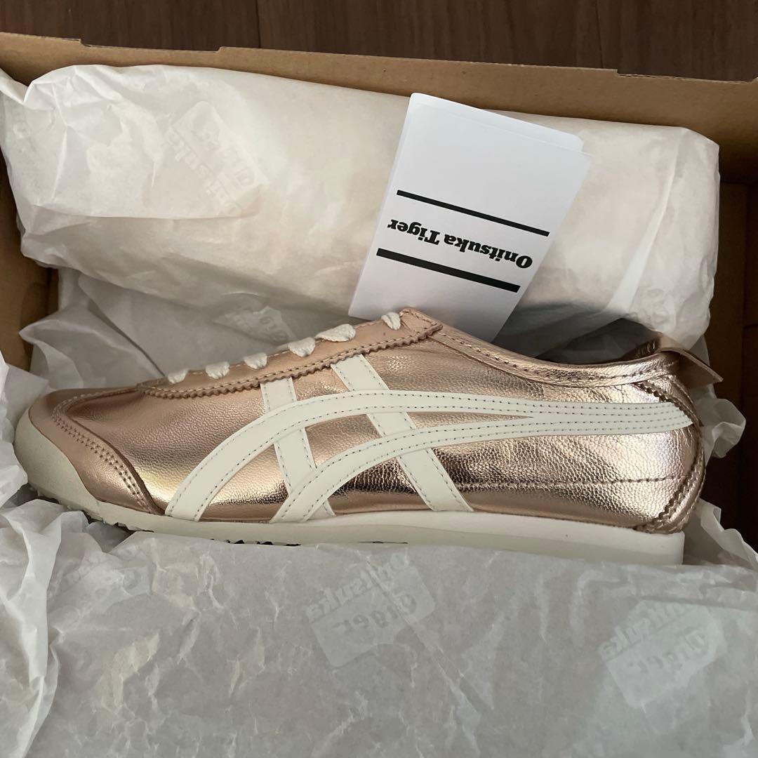 【新品】MEXICO 66 メタリックゴールドピンク23.5cm オニツカタイガ