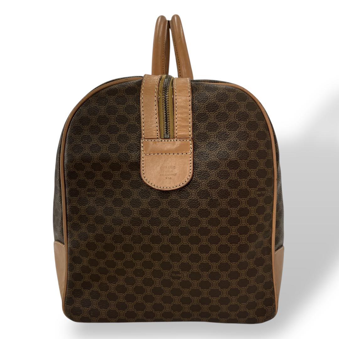 y2k 00s オールド　セリーヌ　ボストンバッグ　マカダム柄　ブラウン　PVC