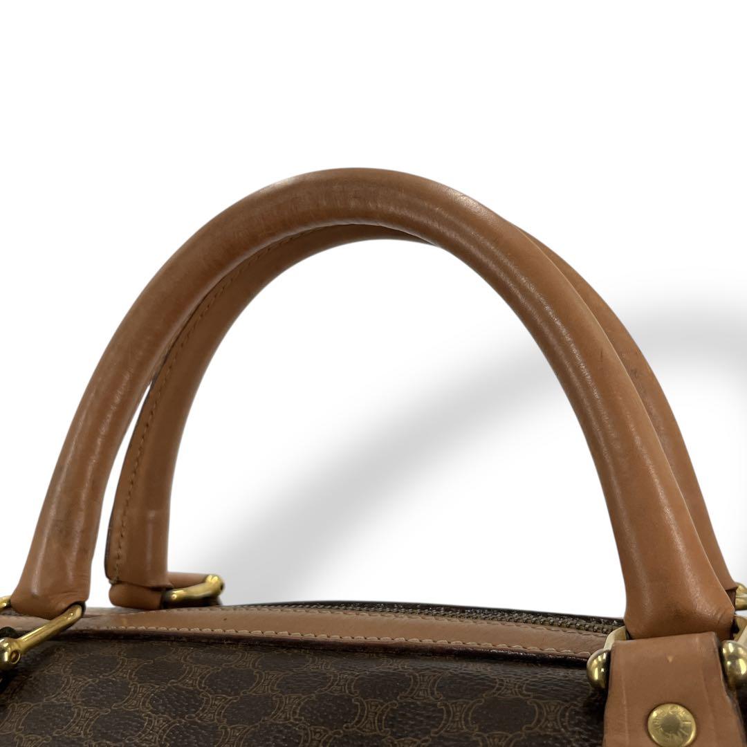 y2k 00s オールド　セリーヌ　ボストンバッグ　マカダム柄　ブラウン　PVC