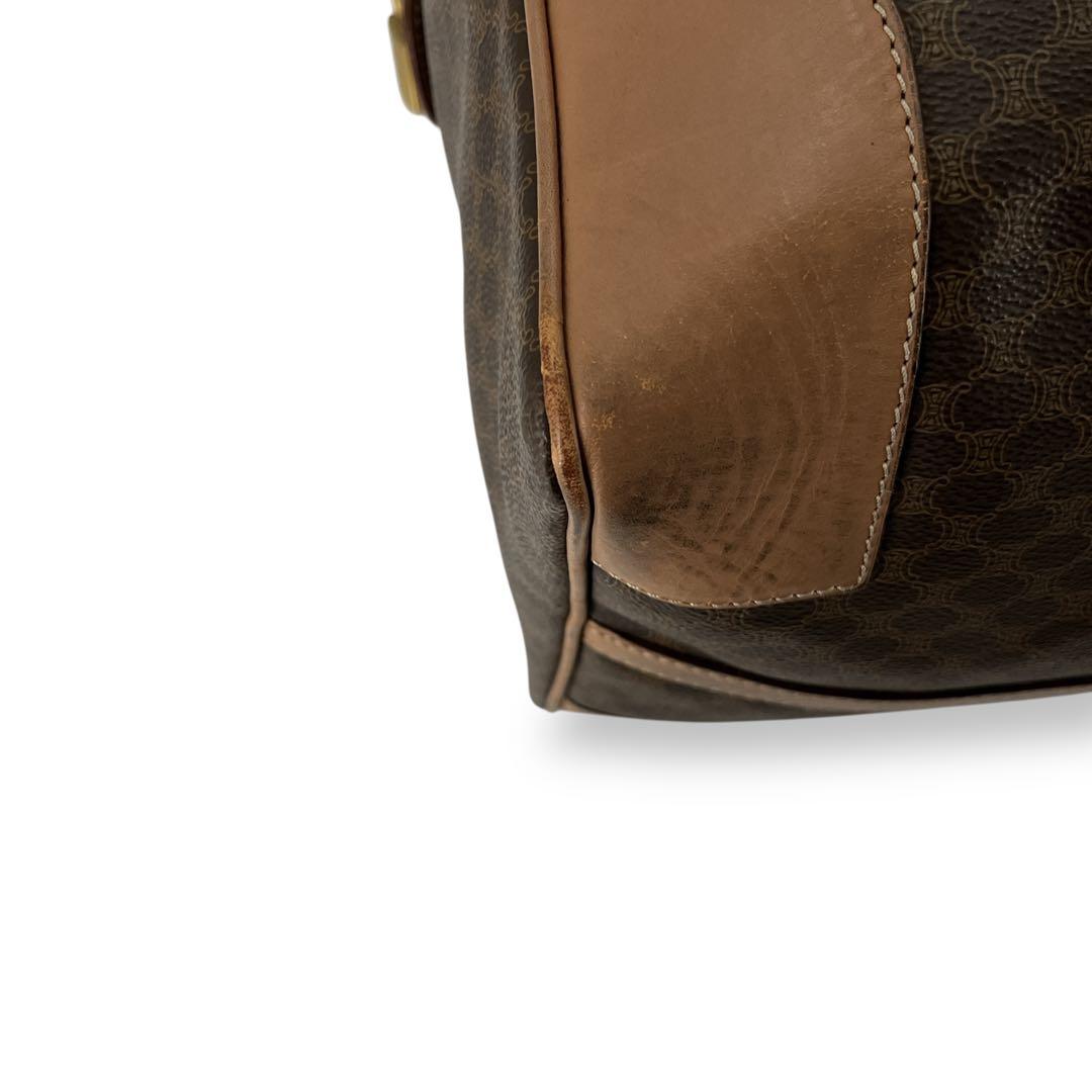 y2k 00s オールド　セリーヌ　ボストンバッグ　マカダム柄　ブラウン　PVC