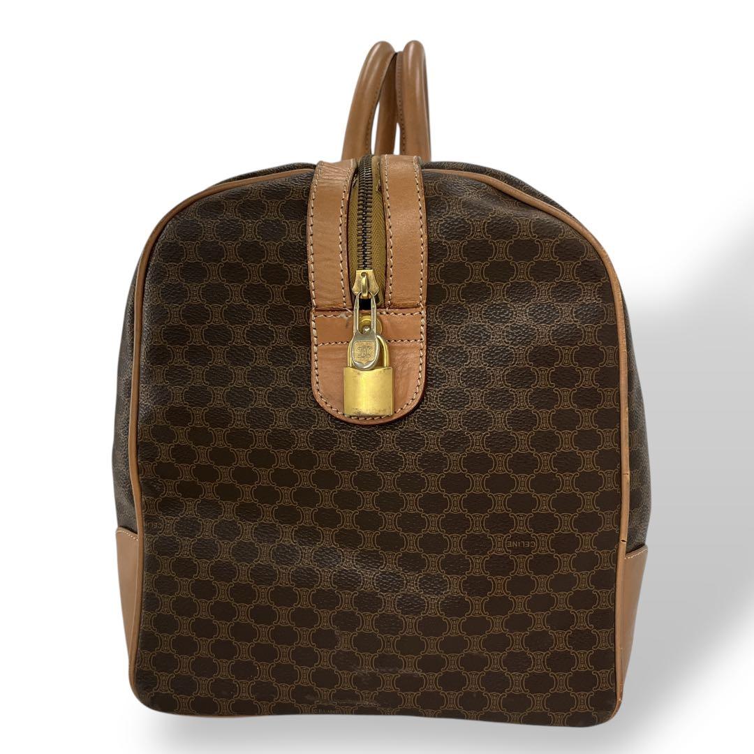 y2k 00s オールド　セリーヌ　ボストンバッグ　マカダム柄　ブラウン　PVC