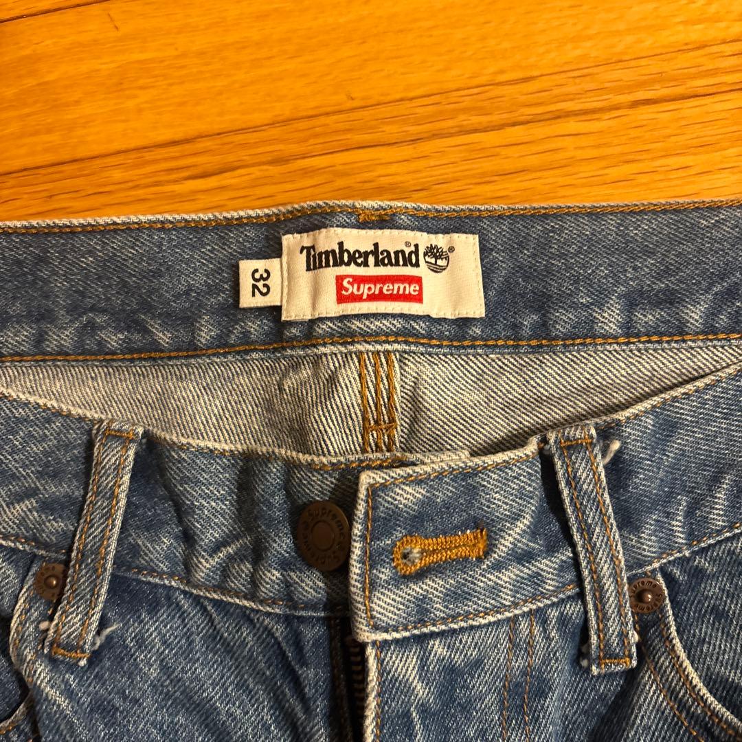 SUPREME TIMBERLAND コラボ　　 デニム カーゴパンツ 青　32