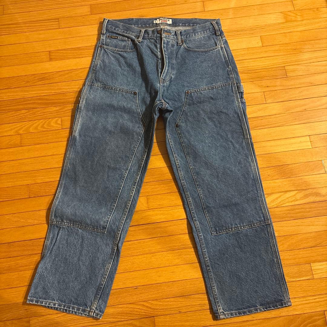 SUPREME TIMBERLAND コラボ　　 デニム カーゴパンツ 青　32