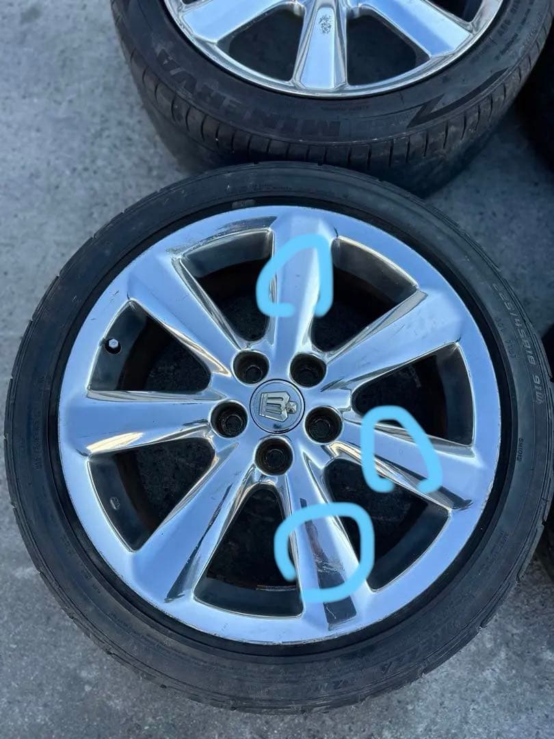 トヨタ　18 ゼロ　クラウン　メッキ純正ホイールタイヤ　4本225/45R18