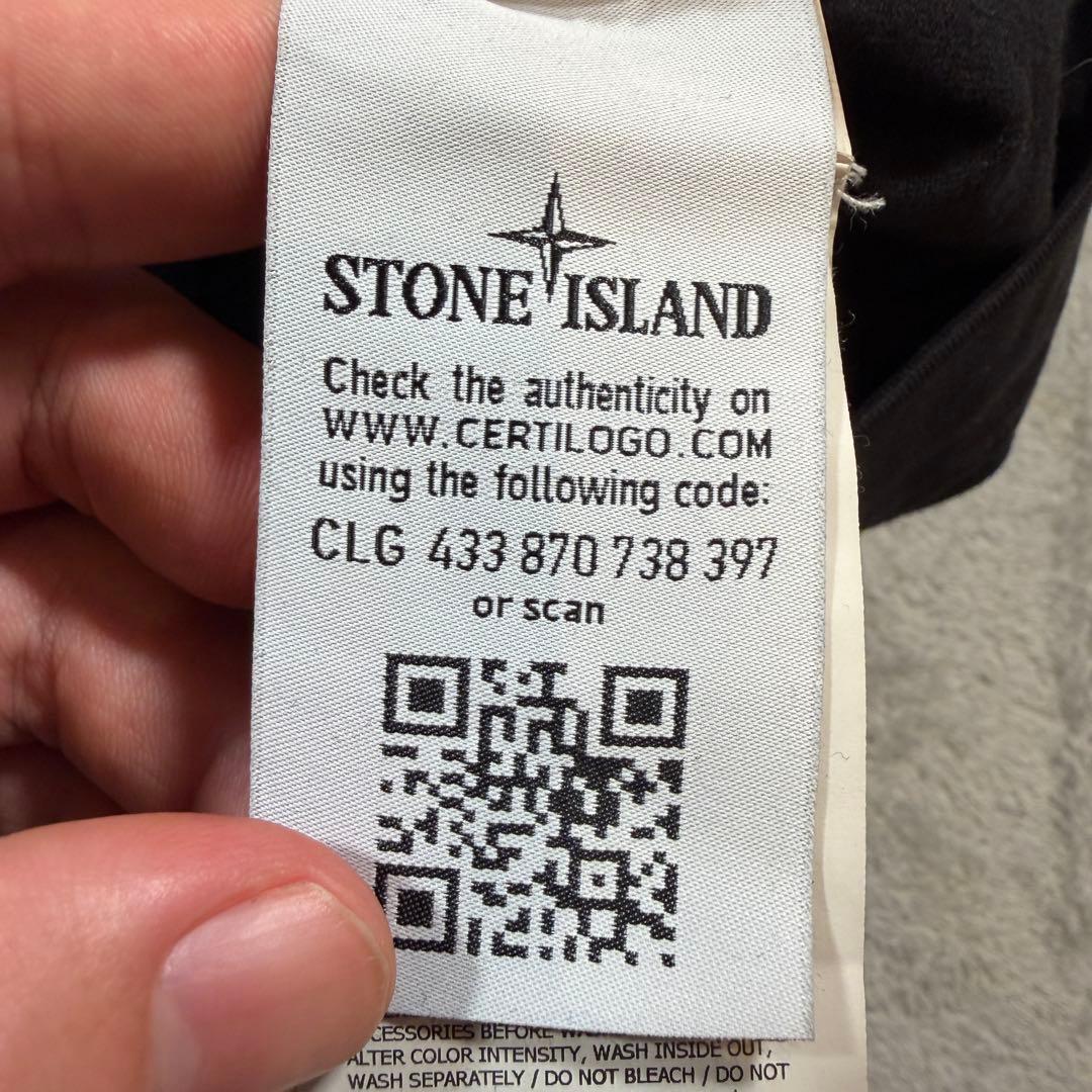 ストーンアイランド　黒　厚手　ロンT 長袖Tシャツ　Mサイズ 731564450