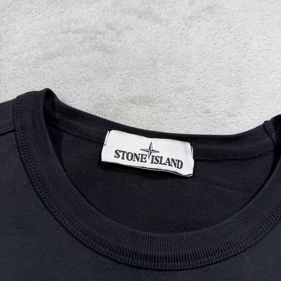 ストーンアイランド　黒　厚手　ロンT 長袖Tシャツ　Mサイズ 731564450