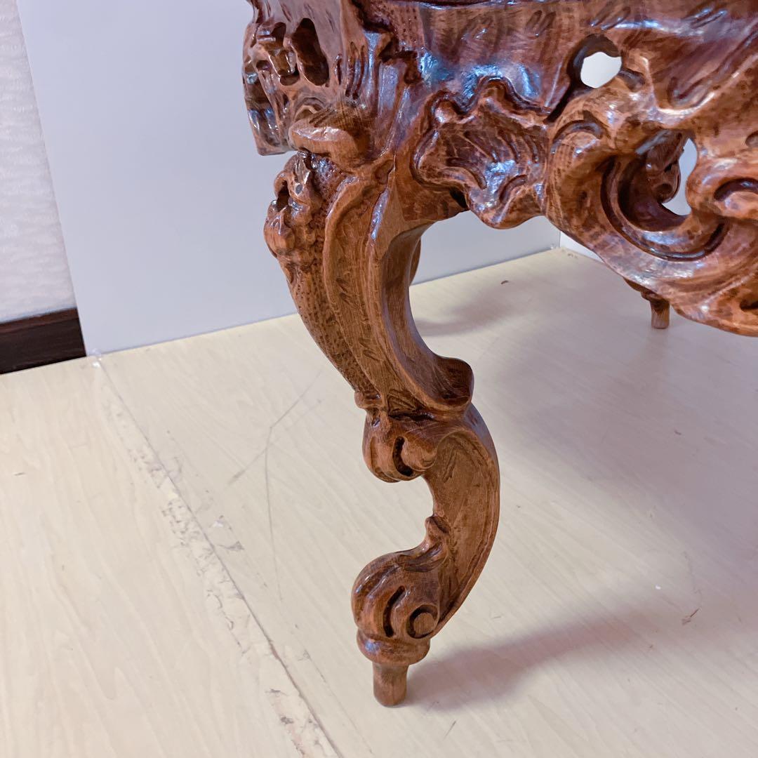 イタリア家具　アンティーク　ローテーブル　ダイニングテーブル　猫脚　ロココ調