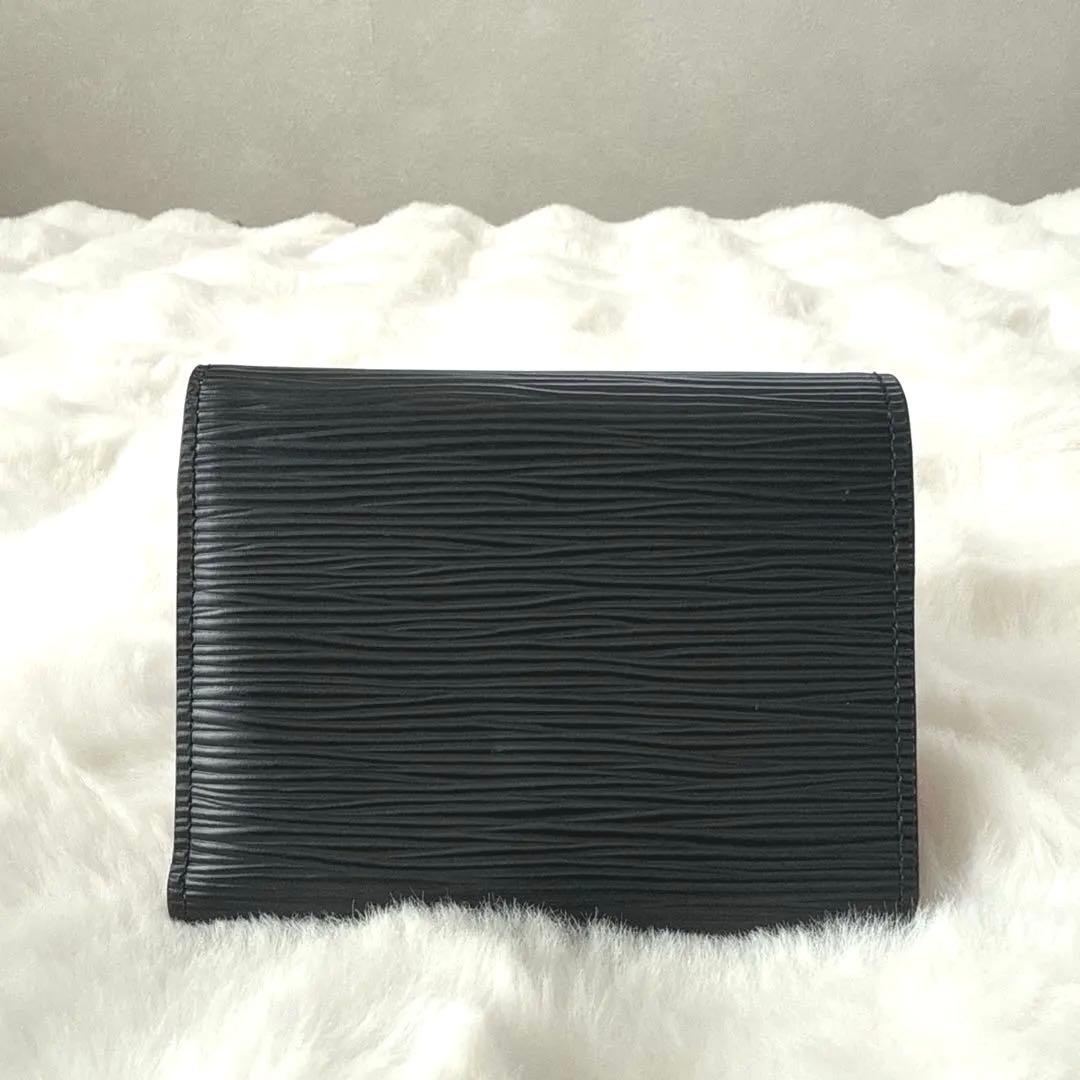 ルイヴィトン ポルトフォイユ ヴィクトリーヌ LV ロゴ3つ折り財布 エピ 黒