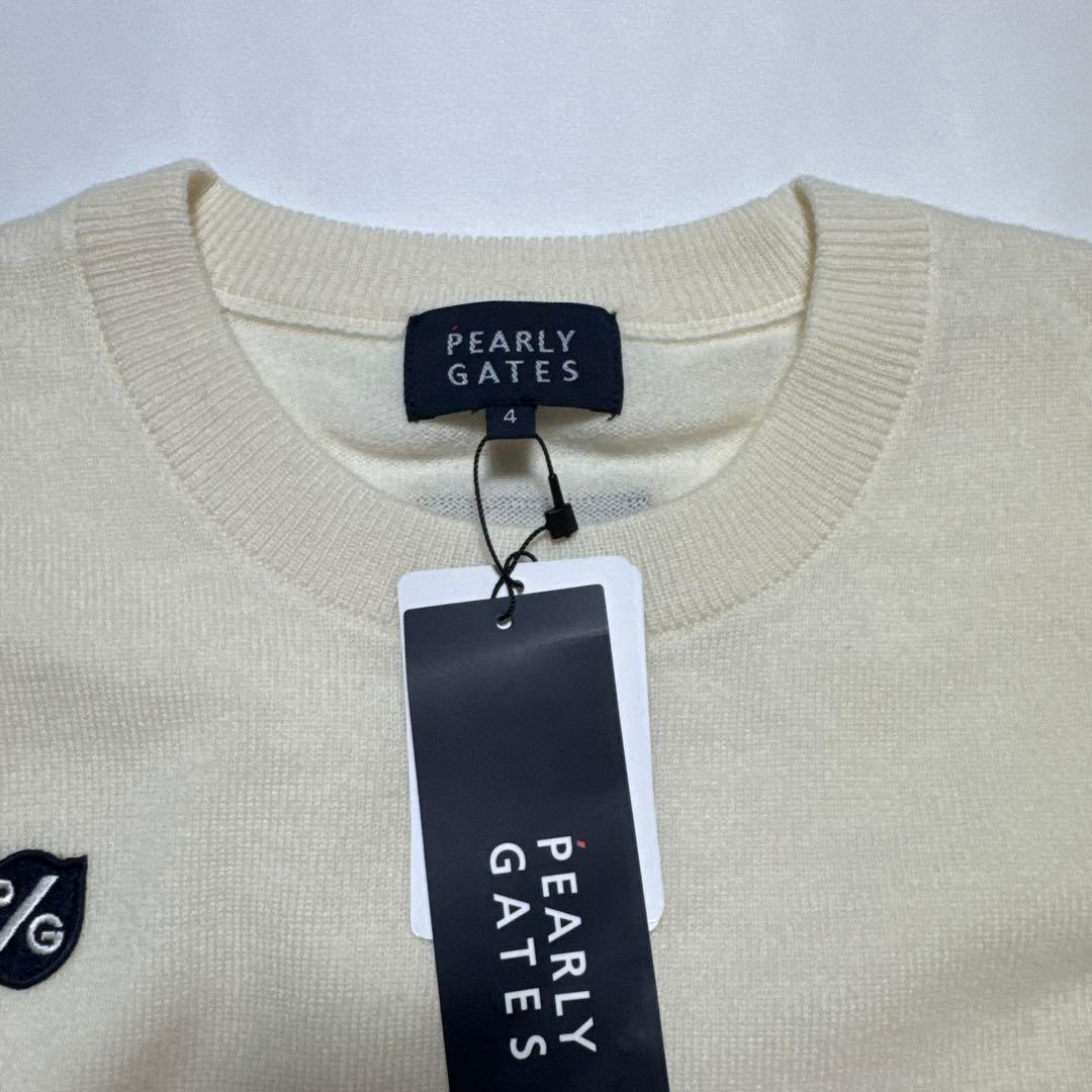 【新品未使用】パーリーゲイツ　 ウール100％ クルーネックニット　4【M】