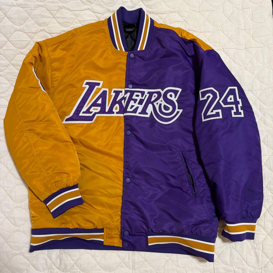 NBA ロサンゼルス・レイカーズ スタジャン ジャケット 背番号24 バイカラー