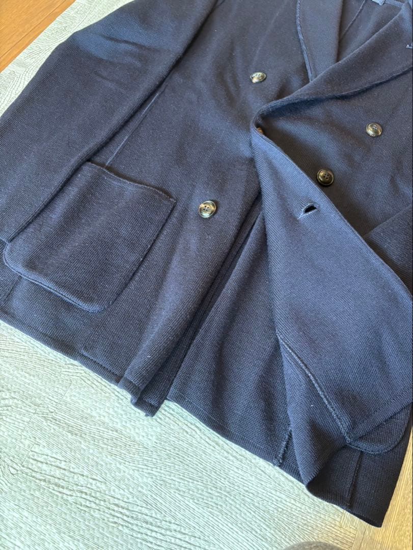 LARDINI ウールミラノリブダブルブレスト ニットジャケット