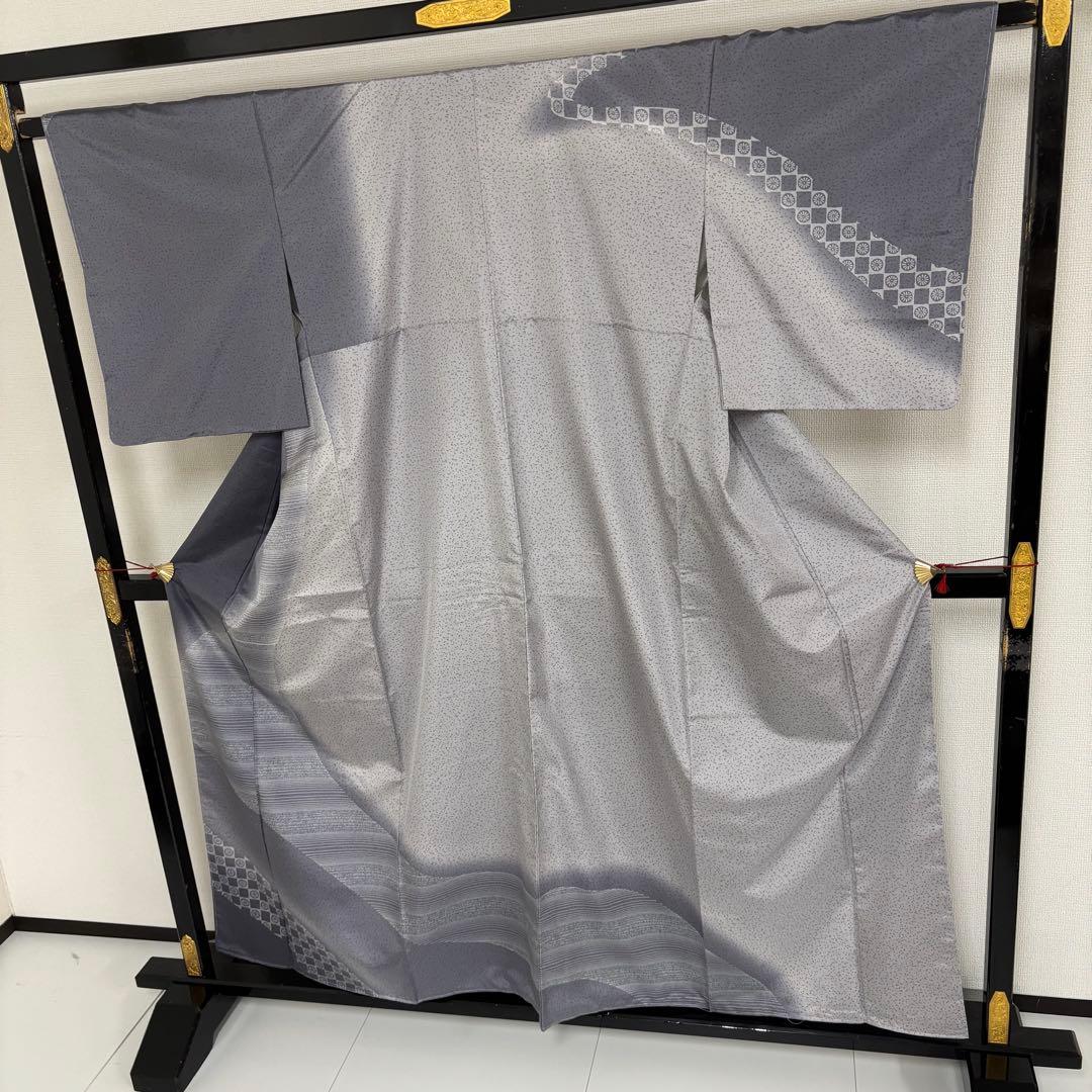 本場縞大島紬 染め大島 もり絹織物 美しい染め 証紙付き 付下げ AK-4924