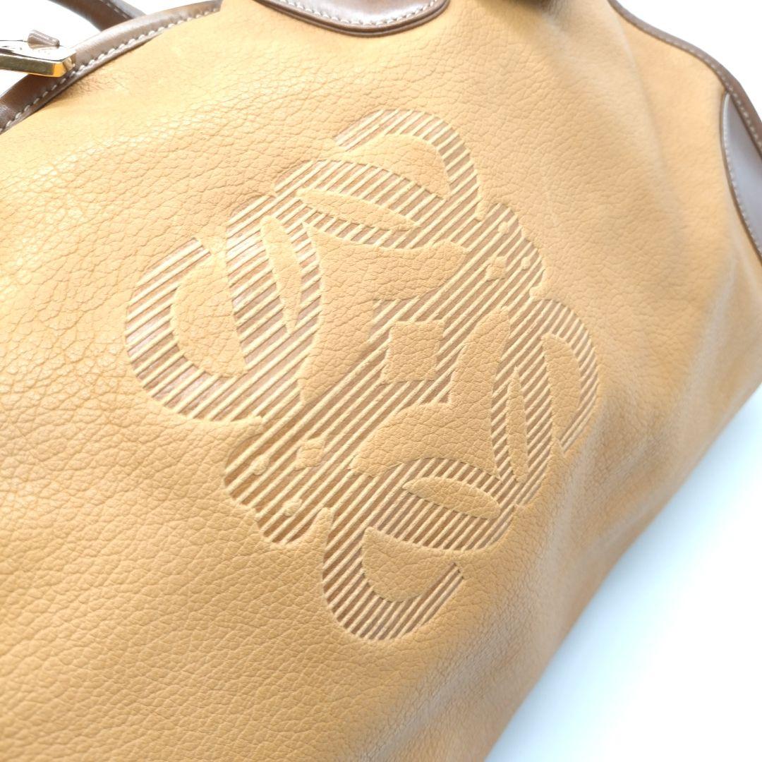 【美品】LOEWE ロエベ アマソナ50 アナグラム レザー ボストンバッグ