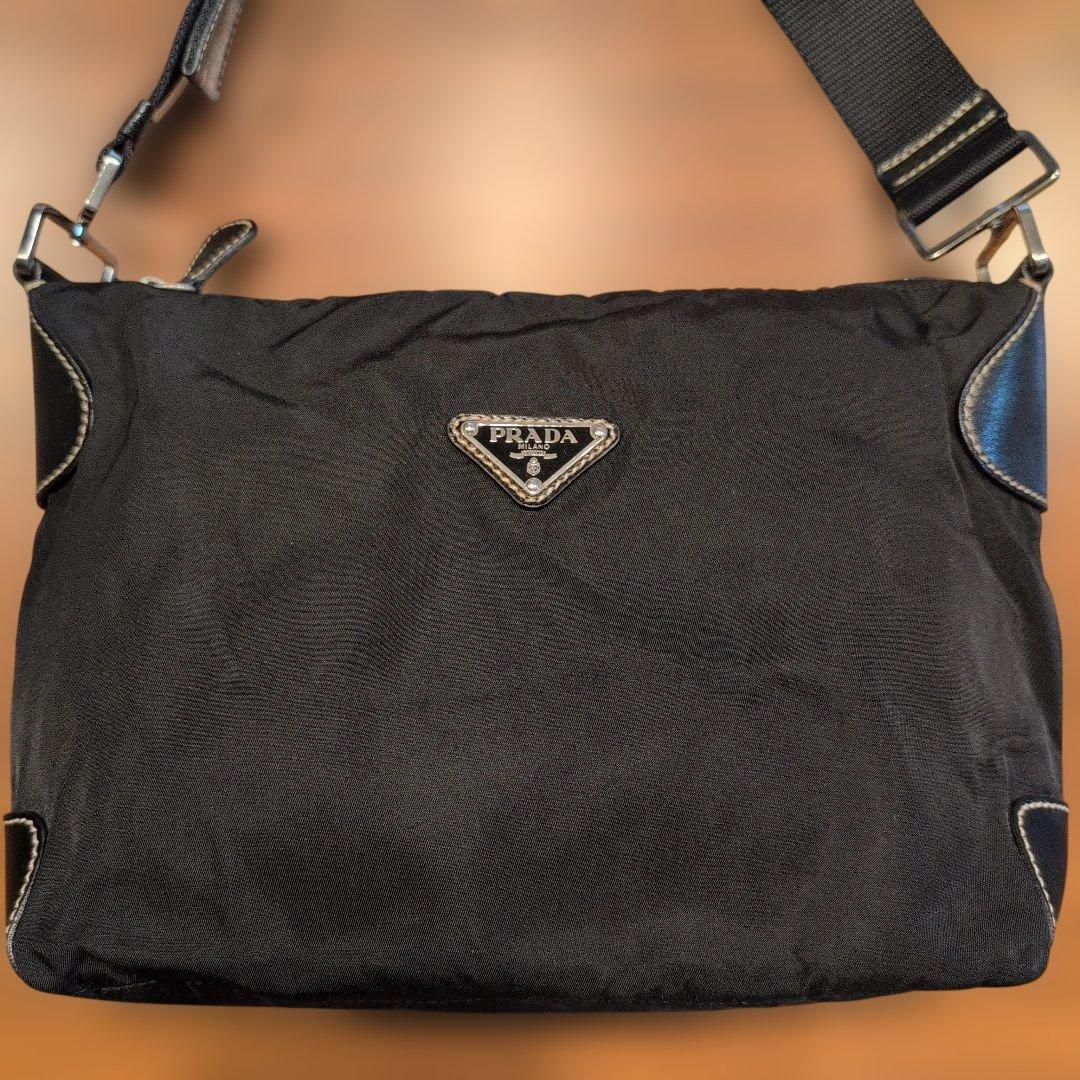 ​【美品】PRADA プラダ ナイロン ショルダーバッグ ブラック