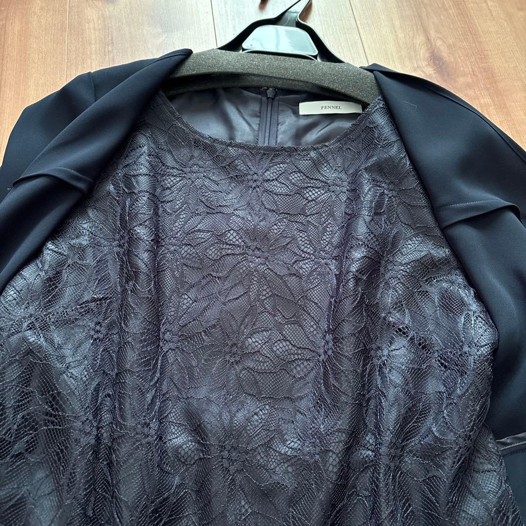 新品　fennel 定価3万8000円　レイヤードライクフロントレースワンピース