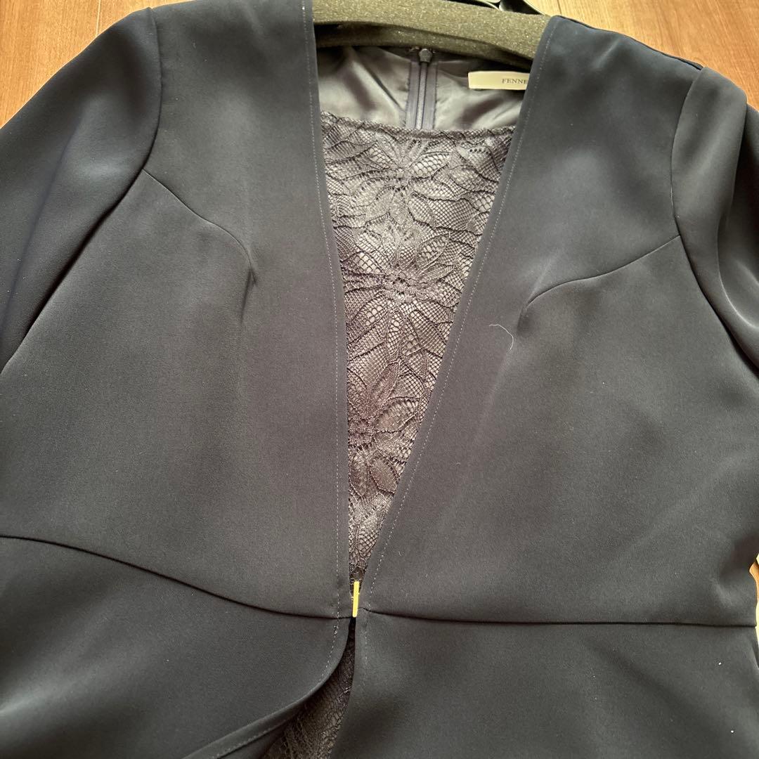 新品　fennel 定価3万8000円　レイヤードライクフロントレースワンピース