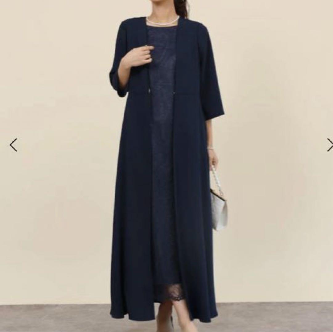 新品　fennel 定価3万8000円　レイヤードライクフロントレースワンピース