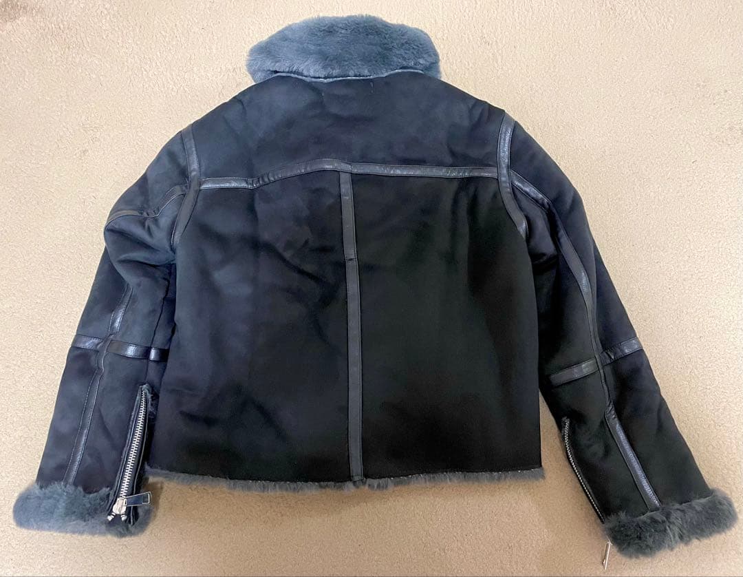 未使用！ZARA ムートンライダースジャケット ブラックLサイズ