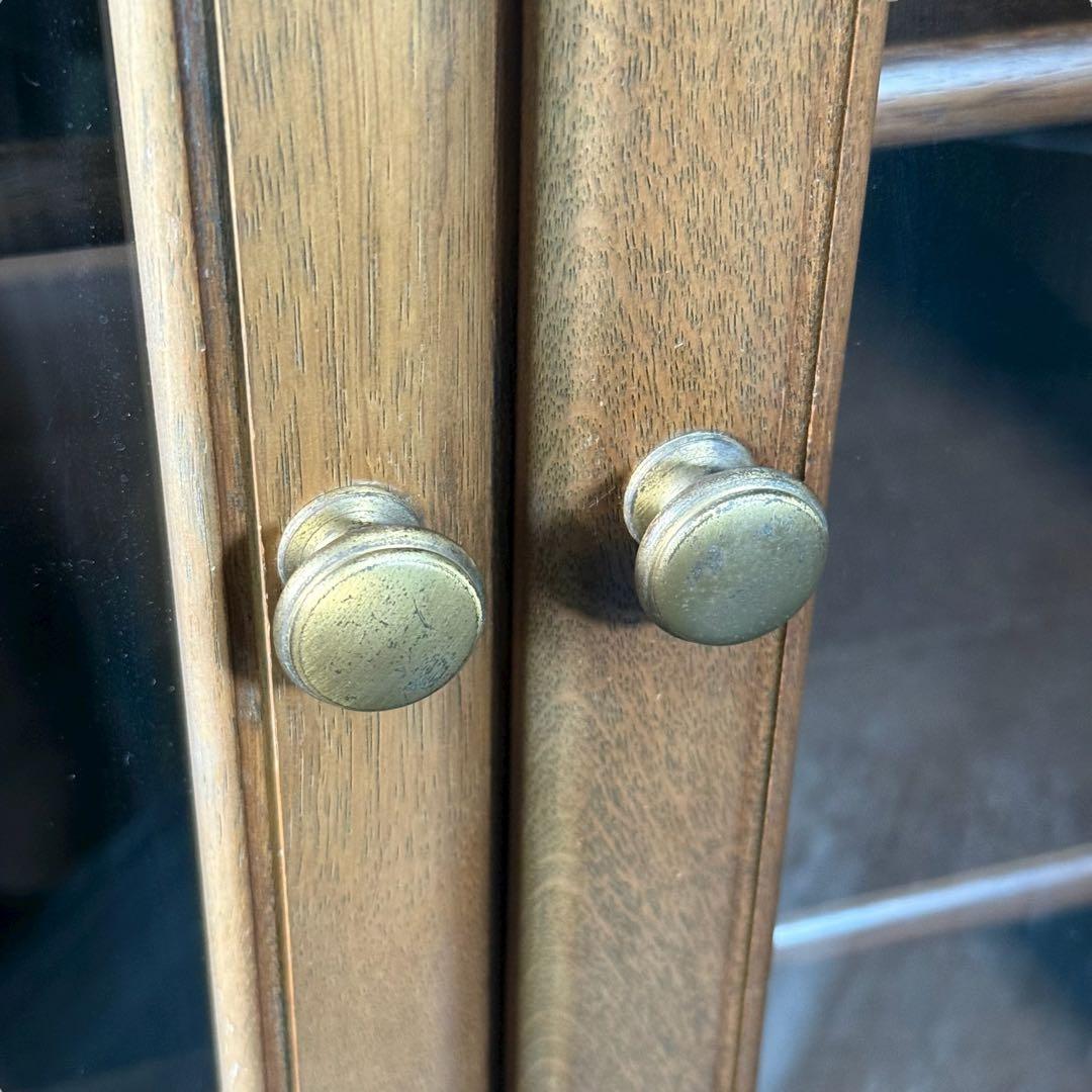 HR867 カリモク　キャビネット　両開き　ガラスキャビネット