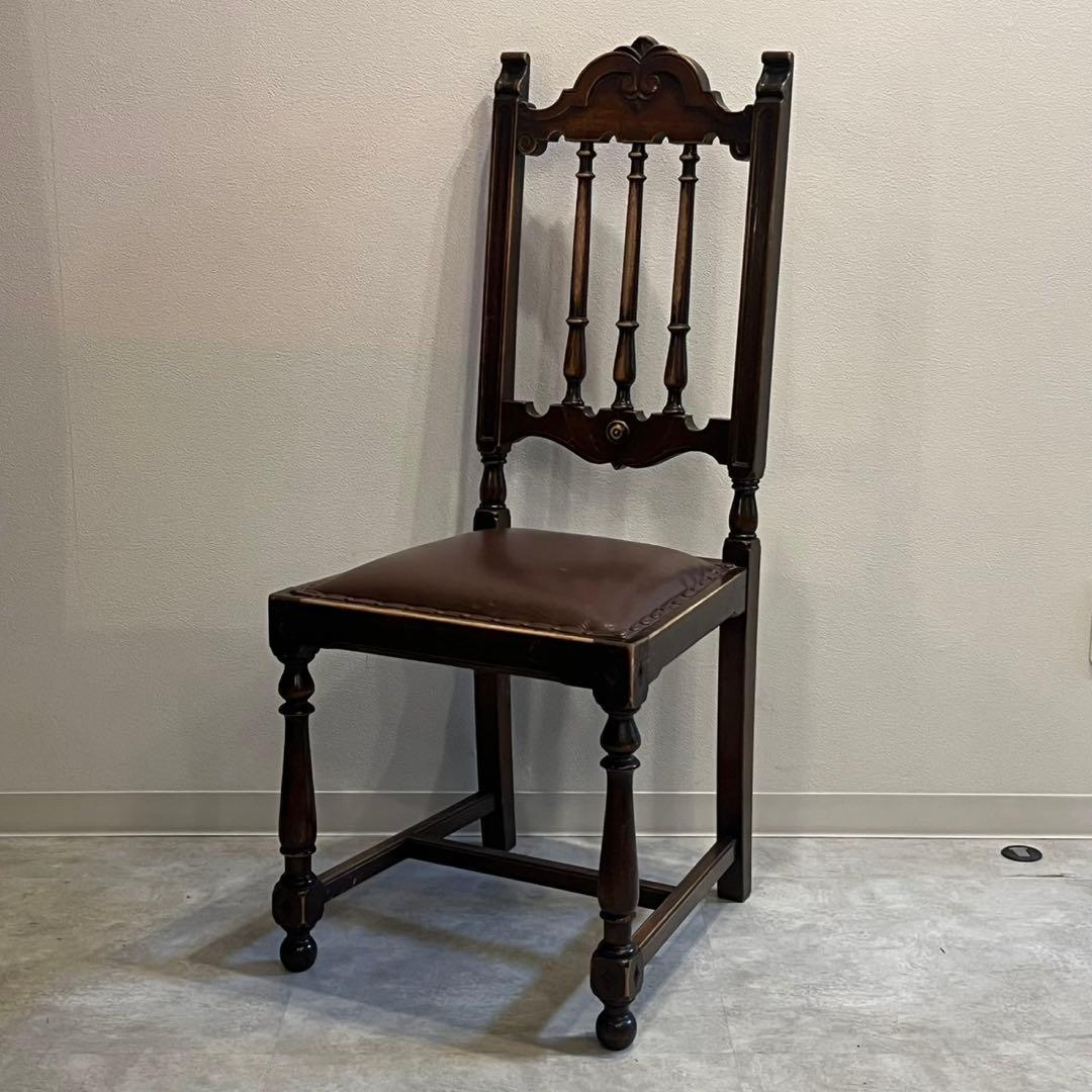 ハイバックチェア　ダイニングチェア　イギリス　アンティーク