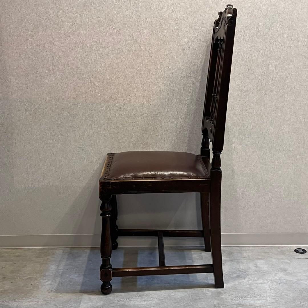 ハイバックチェア　ダイニングチェア　イギリス　アンティーク