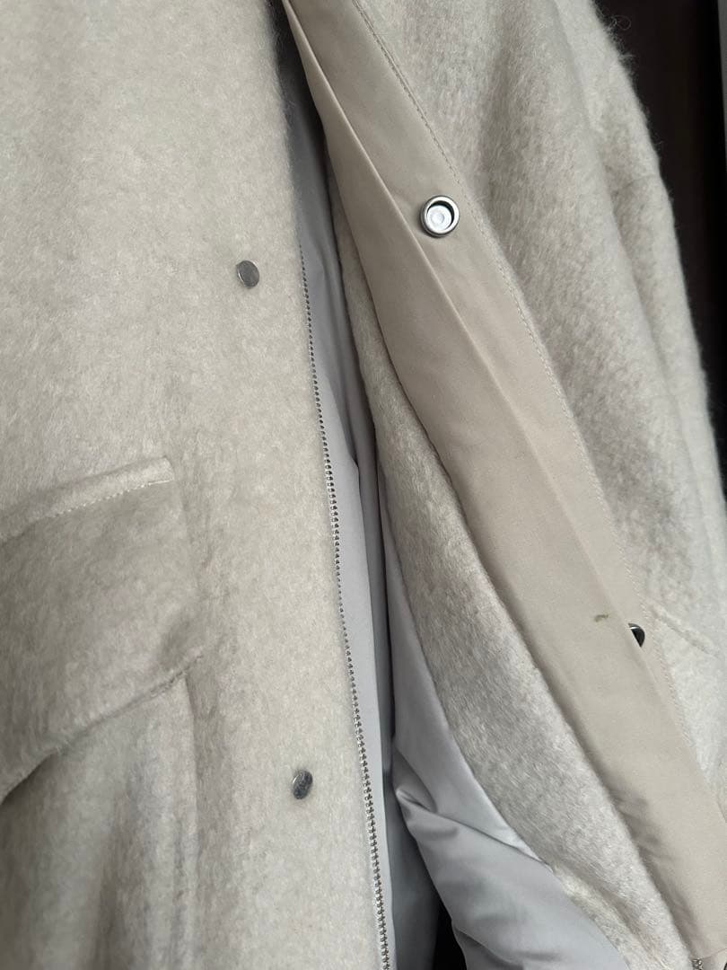 ノーカラーオーバーサイズジャケット クリーム色