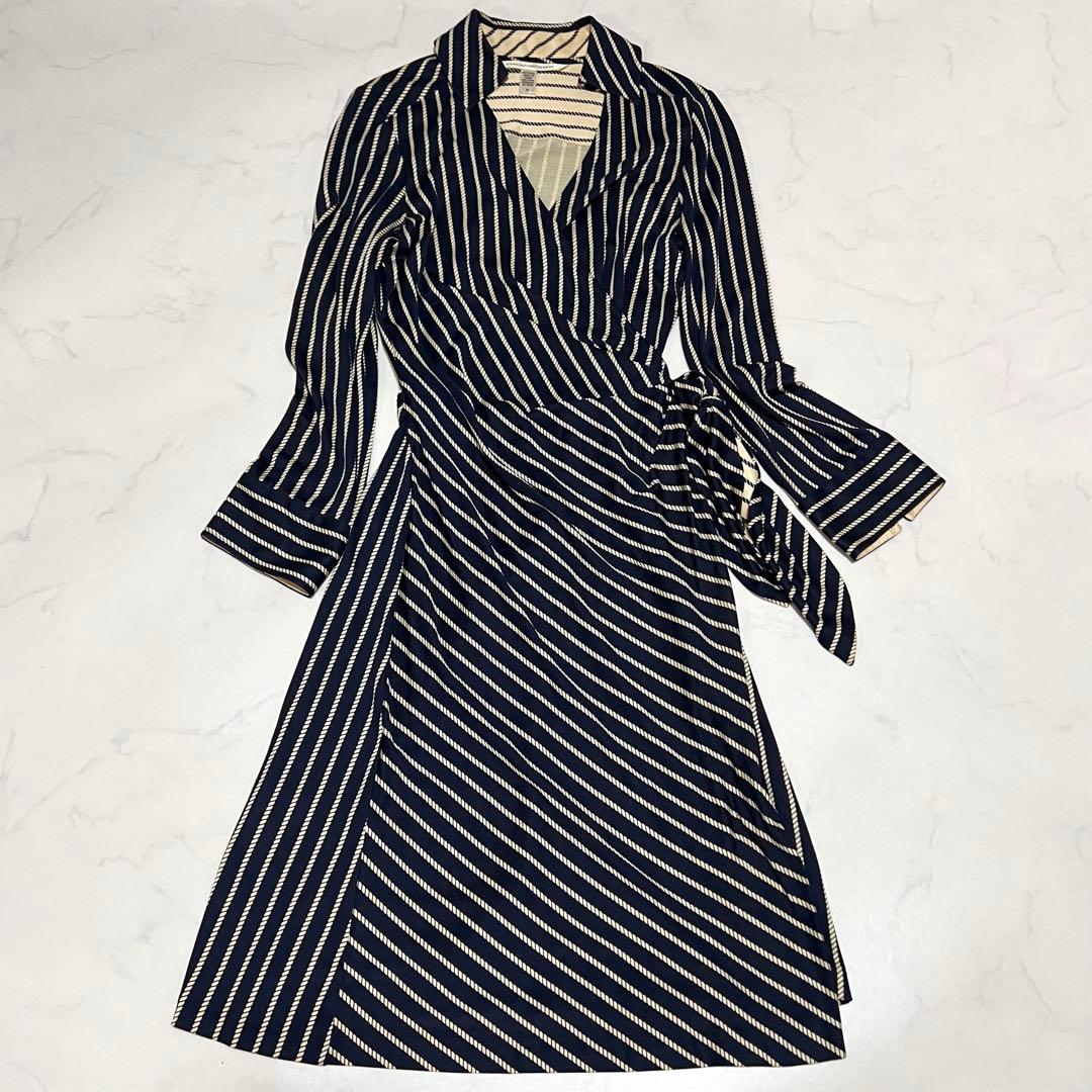 ダイアンフォンファステンバーグ ラップワンピース　シルク　XL