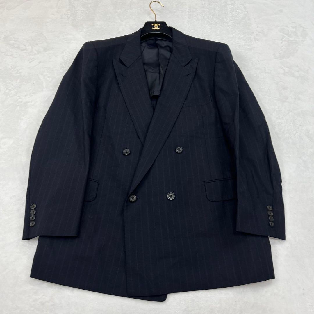 I8⑧ XL BB7 バーバリーロンドン ダブル モヘア混 スーツ メンズ