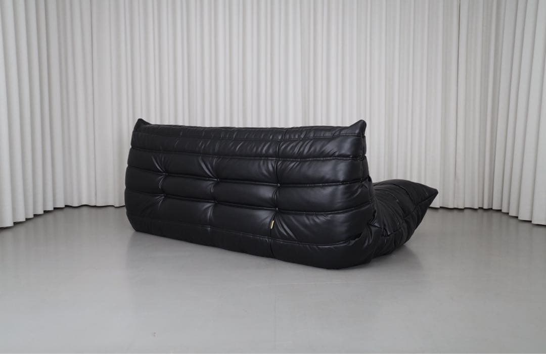 【希少】リーンロゼ トーゴ ligne roset 3P ソファ 黒 レザー 革