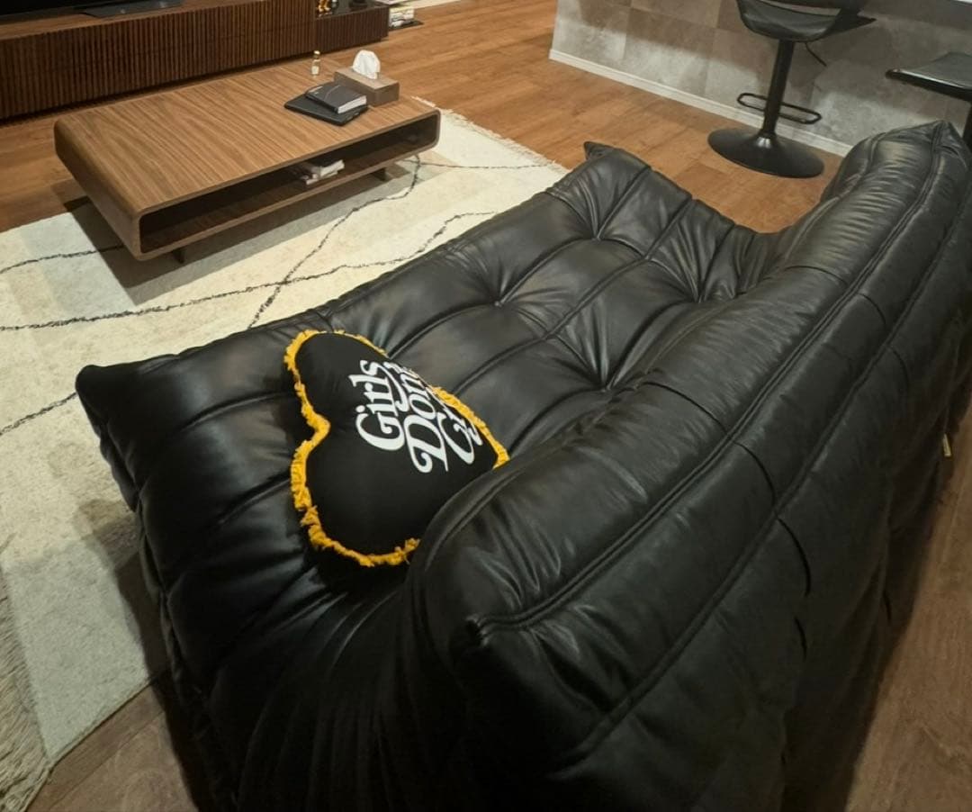 【希少】リーンロゼ トーゴ ligne roset 3P ソファ 黒 レザー 革