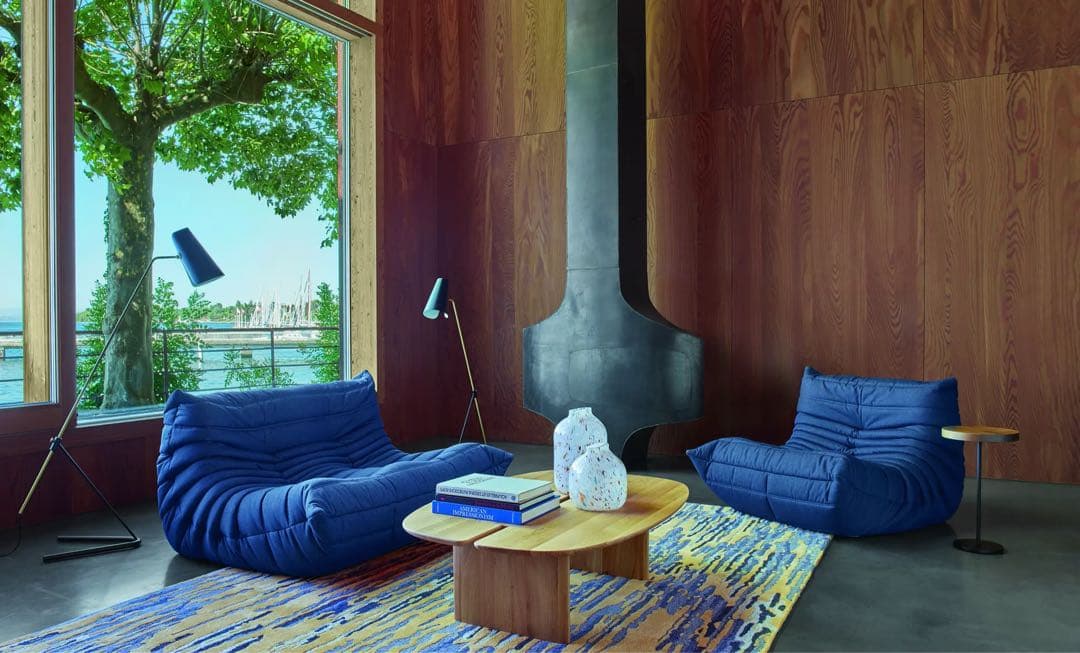 【希少】リーンロゼ トーゴ ligne roset 3P ソファ 黒 レザー 革