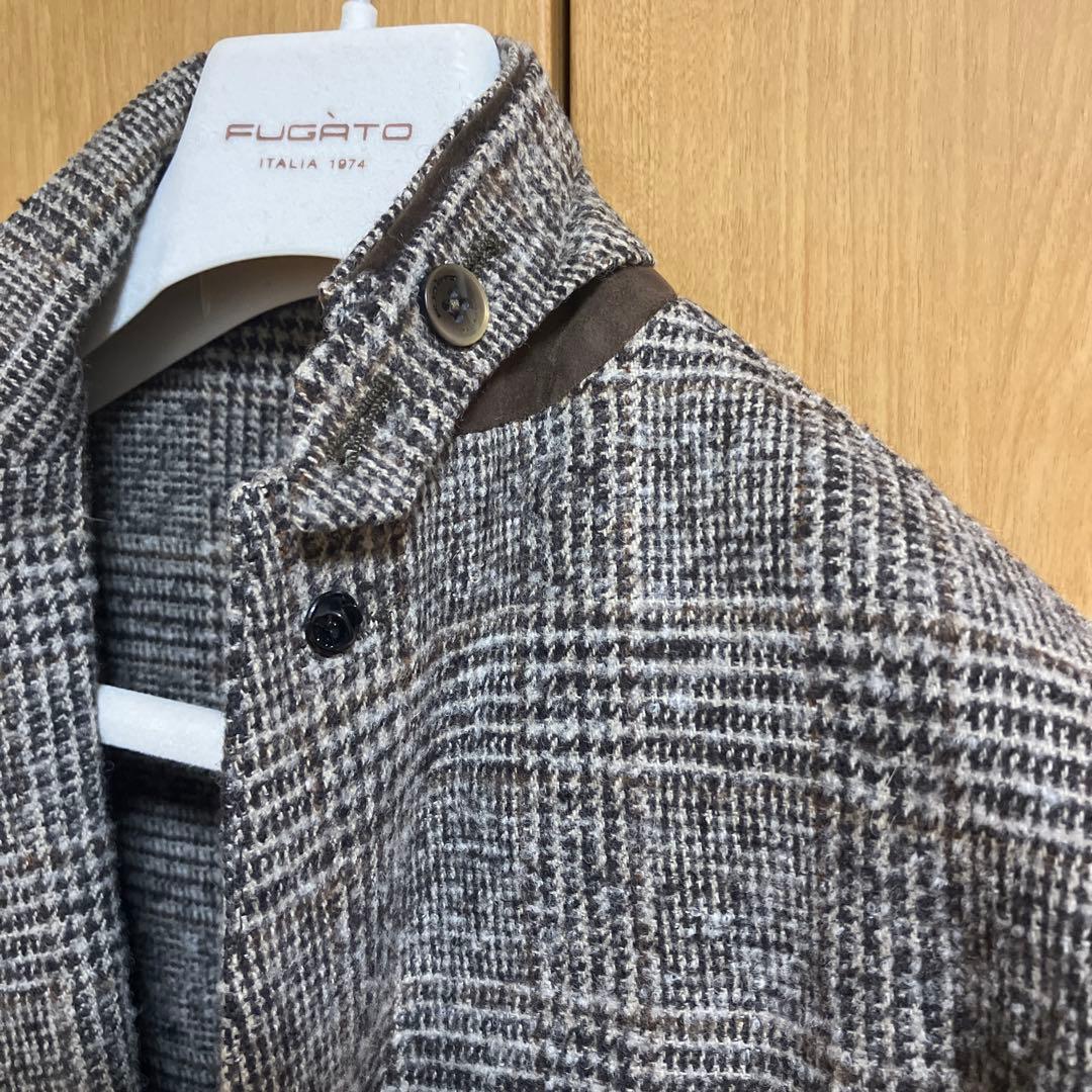 美品 グレンチェックジャケット ブラウン シップス イタリア FUGATO