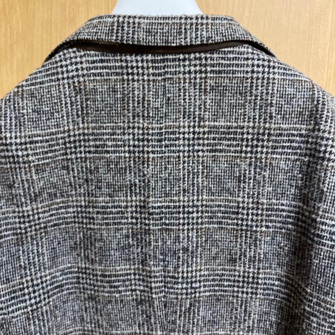 美品 グレンチェックジャケット ブラウン シップス イタリア FUGATO