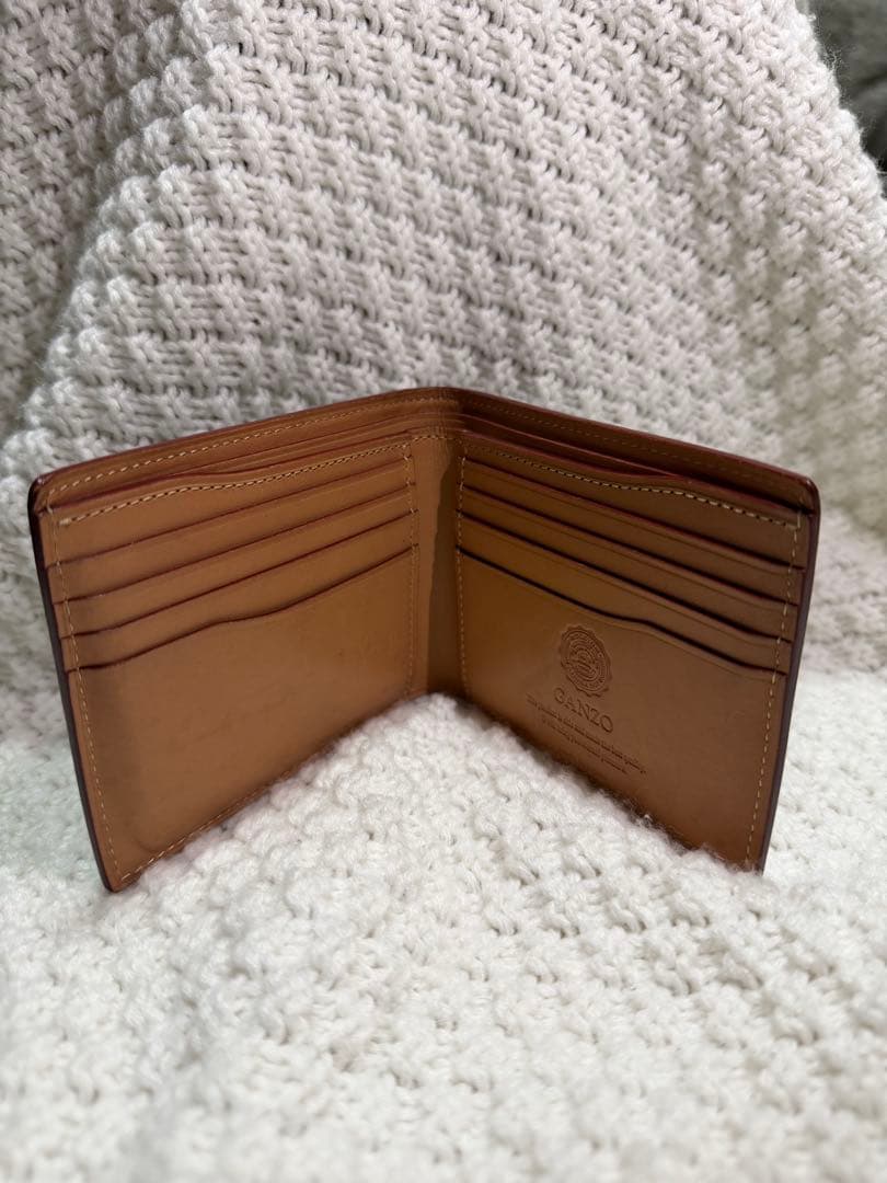 GANZO 二つ折り財布 コードバン　グリーン