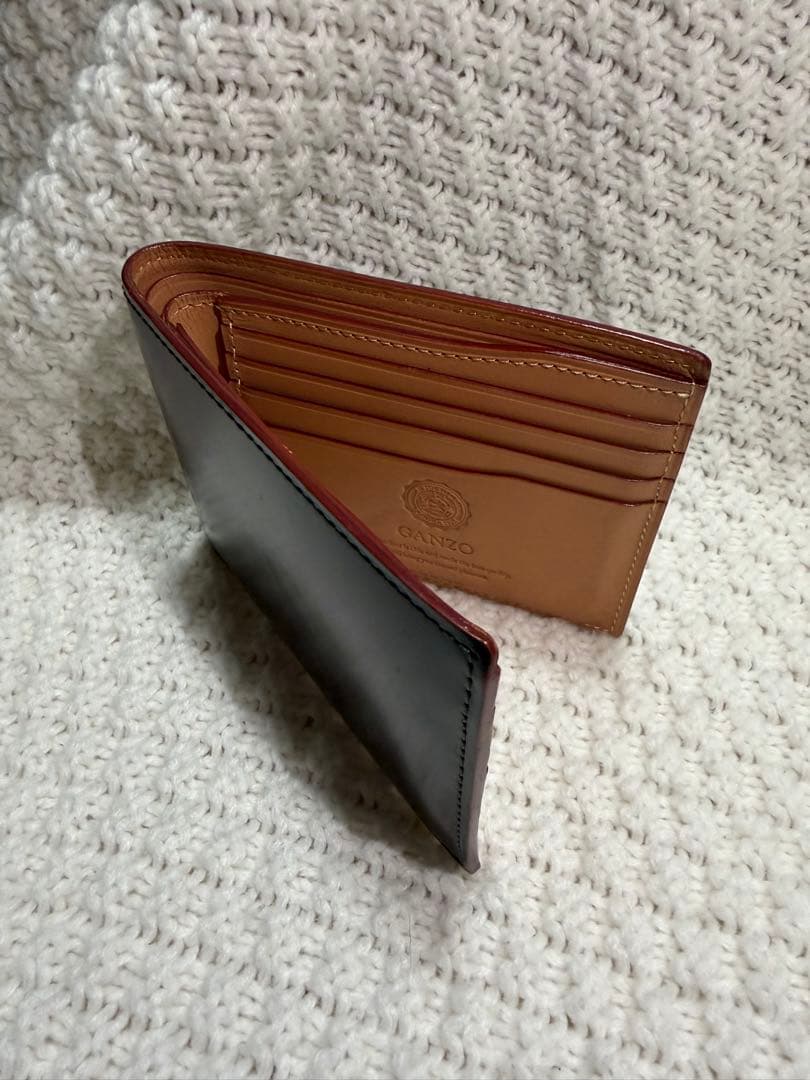 GANZO 二つ折り財布 コードバン　グリーン