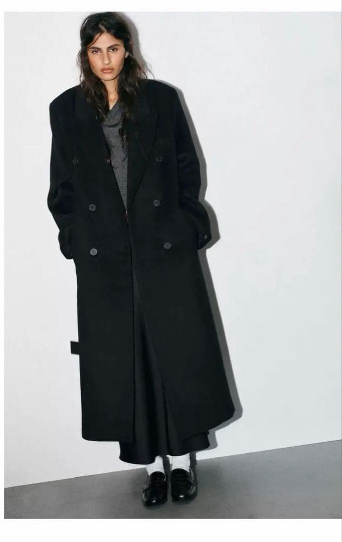 ZARA ウール混紡エクストラロングコート