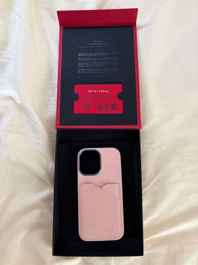 BONAVENTURA iPhone16レザースマホケースピンク