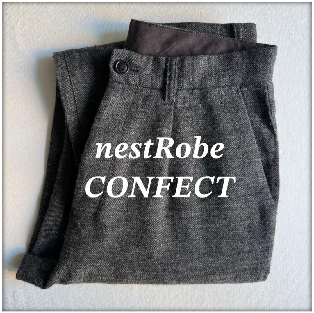 パンツ CONFECT linen wool twill 1tuck trousers