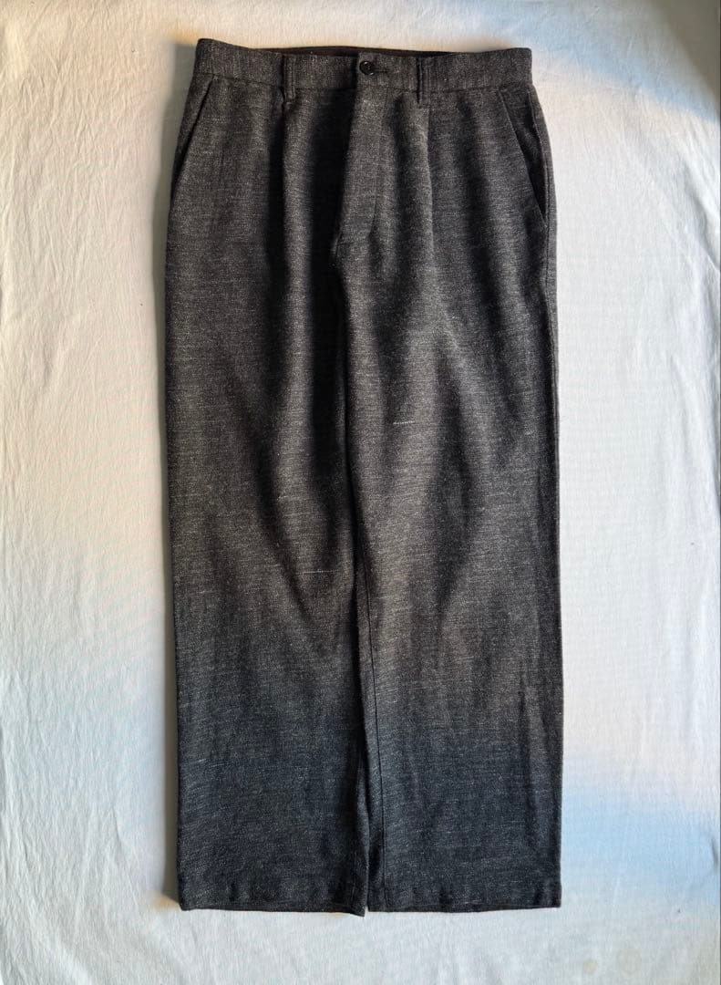 パンツ CONFECT linen wool twill 1tuck trousers