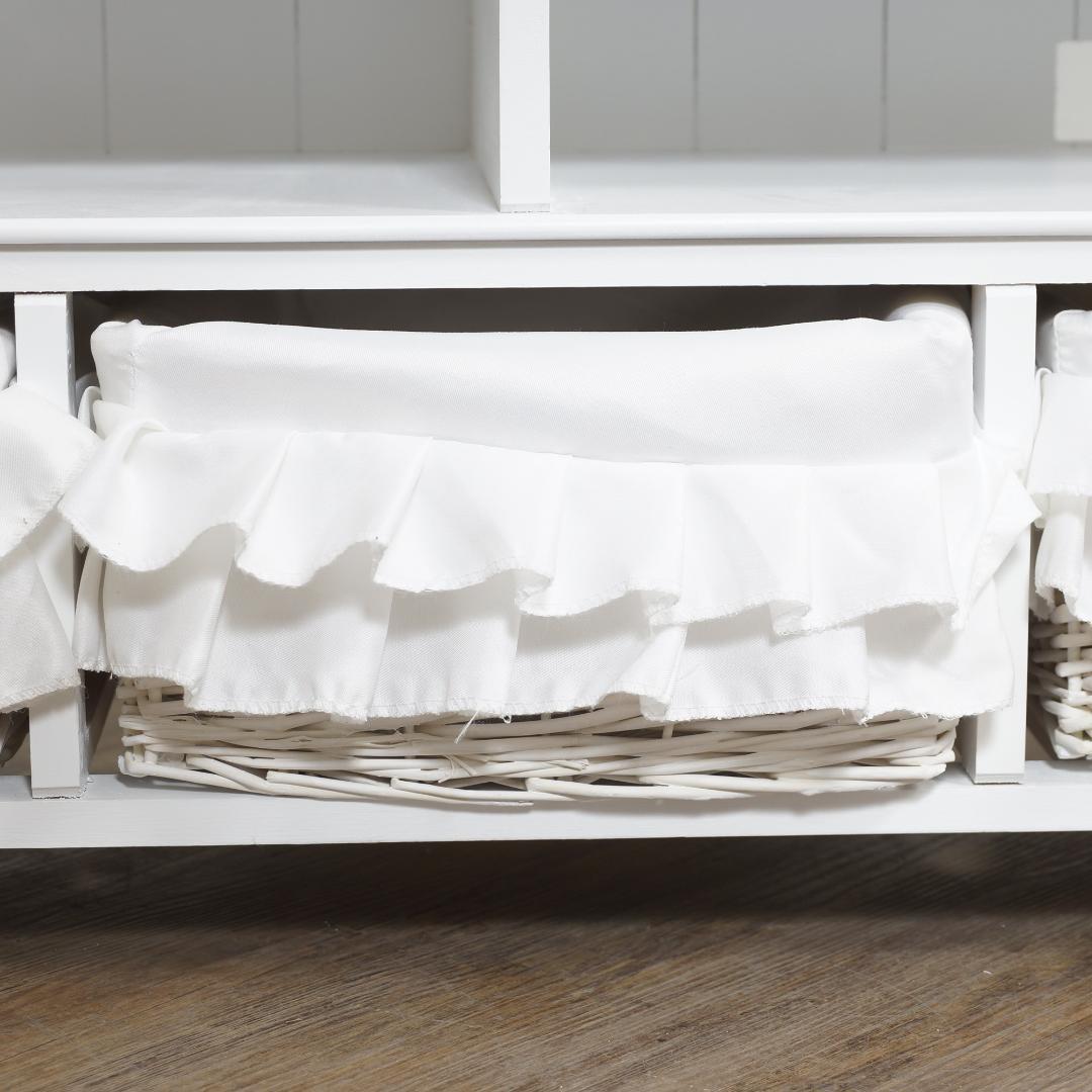 【新品】フリル付きバスケット テレビ台　ガーリー　ロマンティック 　アウトレット