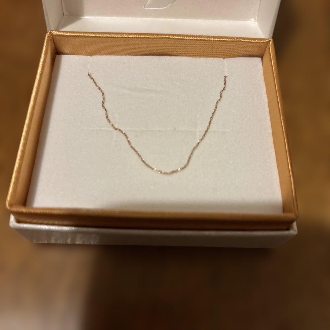 新品ベリテK10PGアズキチェーン0.20mm45cmネックレス