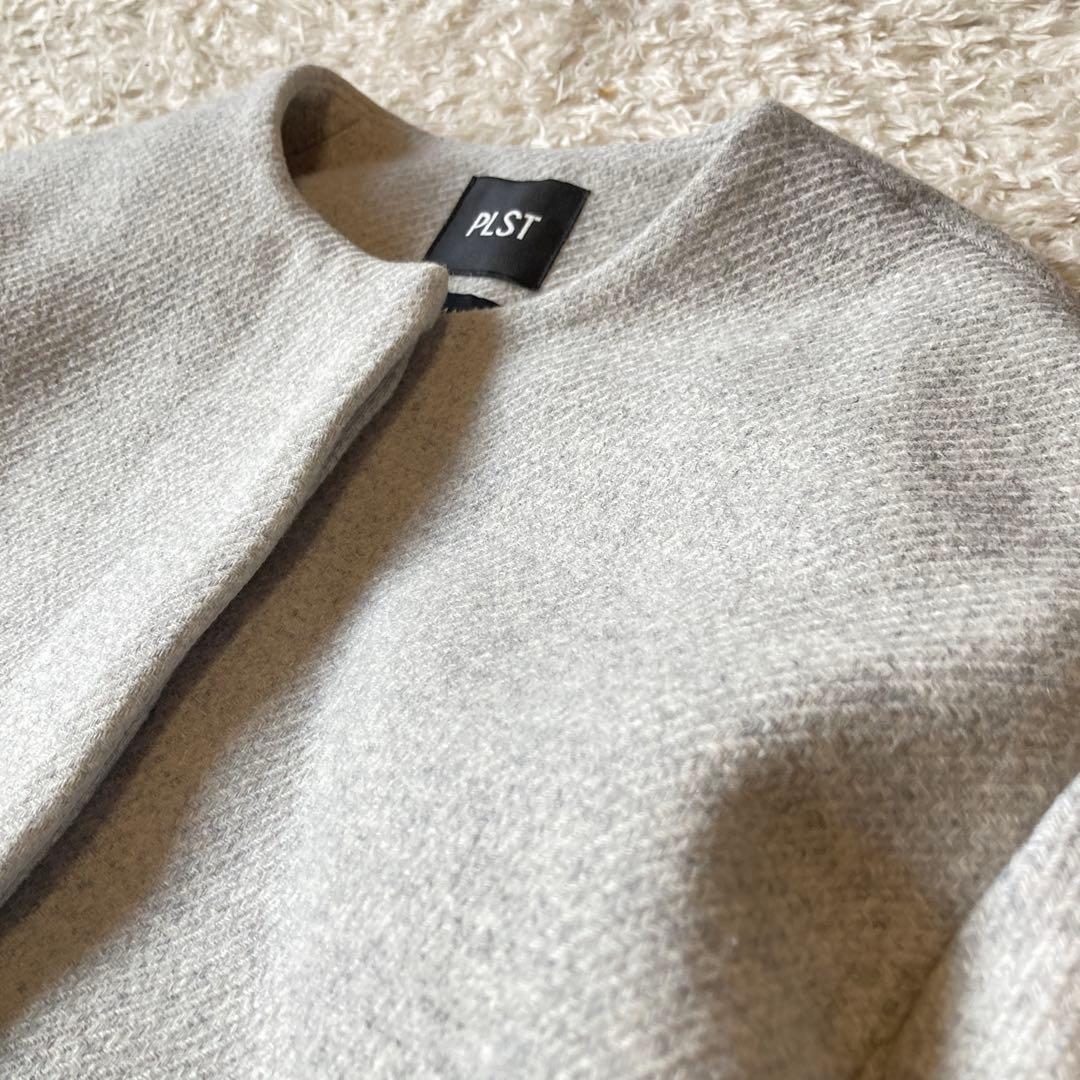 未使用に近い✨【完売品】プラステ　マンテコ　ノーカラーハーフコート　38M