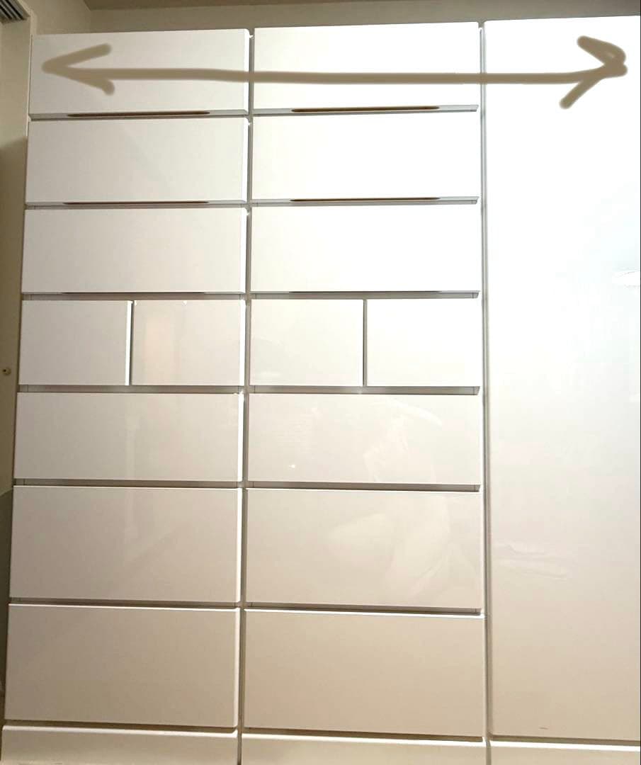 【ディノス】壁面ワードローブシリーズ　タワーチェスト　幅154.5cm ホワイト