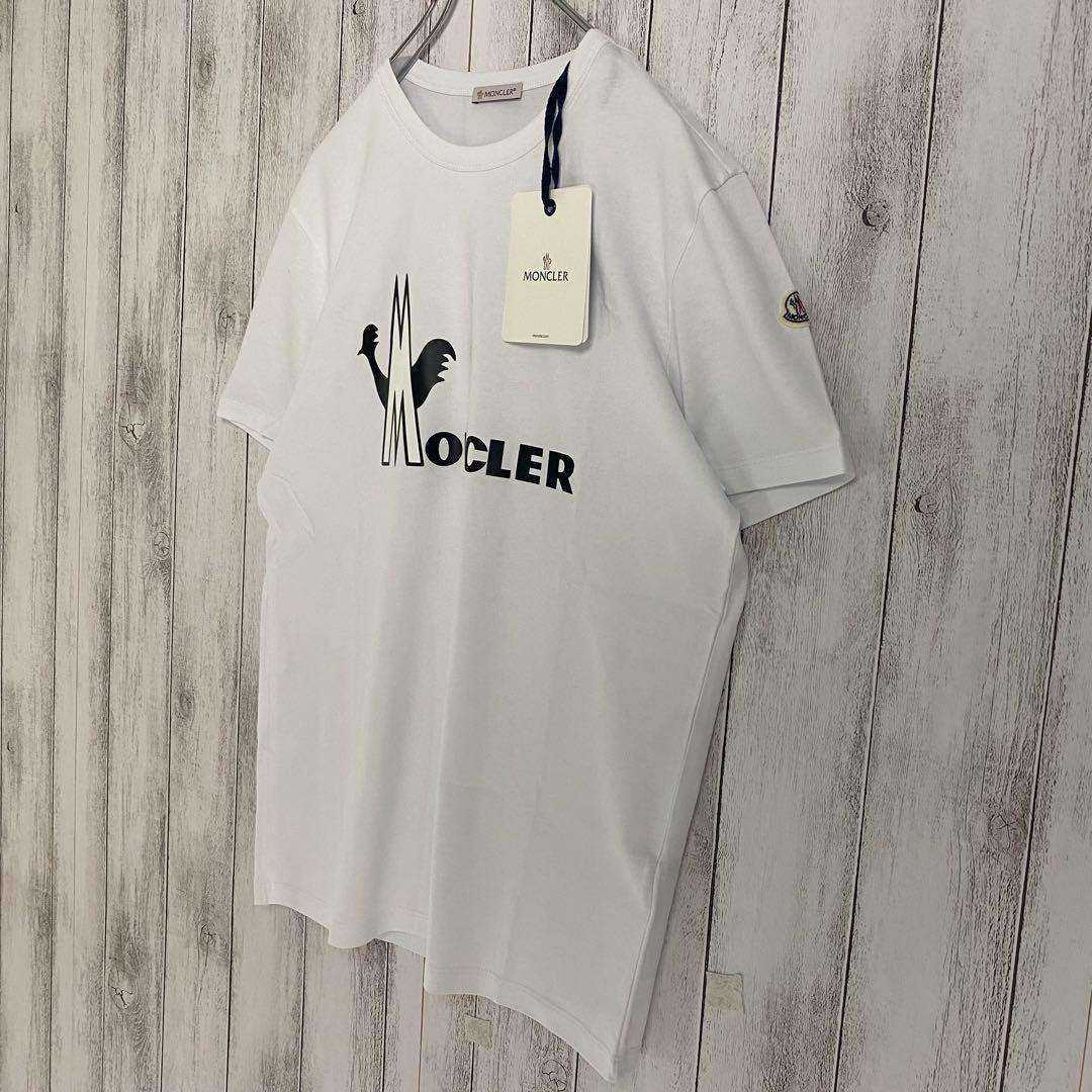 【タグ付き☆未使用】モンクレール Tシャツ プリントロゴ ホワイト 半袖 M