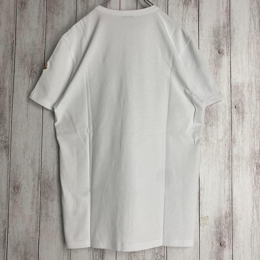 【タグ付き☆未使用】モンクレール Tシャツ プリントロゴ ホワイト 半袖 M