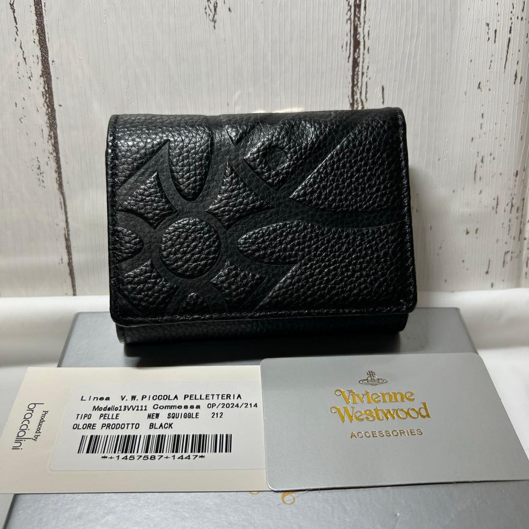 【ショッパー付き】VivienneWestwood　三つ折財布　ブラック